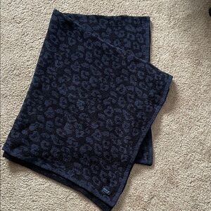 Barefoot Dreams CozyChic Dark Blue Leopard Throw
